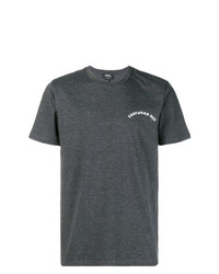dunkelgraues bedrucktes T-Shirt mit einem Rundhalsausschnitt von A.P.C.