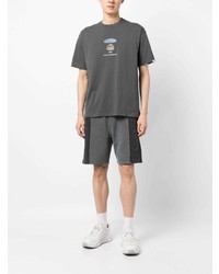 dunkelgraues bedrucktes T-Shirt mit einem Rundhalsausschnitt von AAPE BY A BATHING APE