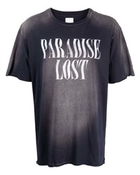 dunkelgraues bedrucktes T-Shirt mit einem Rundhalsausschnitt von Alchemist