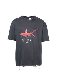 dunkelgraues bedrucktes T-Shirt mit einem Rundhalsausschnitt von Alchemist