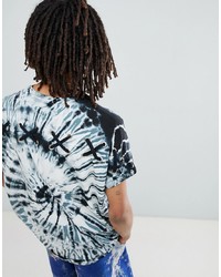 dunkelgraues bedrucktes T-Shirt mit einem Rundhalsausschnitt von ASOS DESIGN