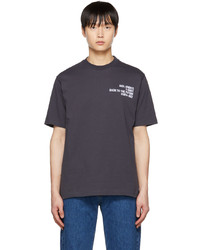 dunkelgraues bedrucktes T-Shirt mit einem Rundhalsausschnitt von Axel Arigato