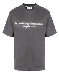 dunkelgraues bedrucktes T-Shirt mit einem Rundhalsausschnitt von BAPE BLACK *A BATHING APE®