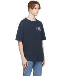dunkelgraues bedrucktes T-Shirt mit einem Rundhalsausschnitt von Rhude