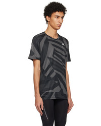 dunkelgraues bedrucktes T-Shirt mit einem Rundhalsausschnitt von adidas Originals