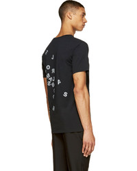 dunkelgraues bedrucktes T-Shirt mit einem Rundhalsausschnitt von Marc by Marc Jacobs