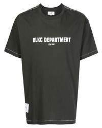 dunkelgraues bedrucktes T-Shirt mit einem Rundhalsausschnitt von Chocoolate