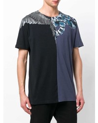 dunkelgraues bedrucktes T-Shirt mit einem Rundhalsausschnitt von Marcelo Burlon County of Milan