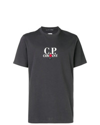 dunkelgraues bedrucktes T-Shirt mit einem Rundhalsausschnitt von CP Company