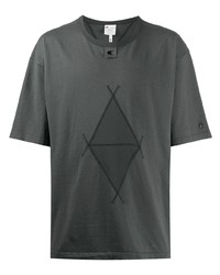 dunkelgraues bedrucktes T-Shirt mit einem Rundhalsausschnitt von Craig Green