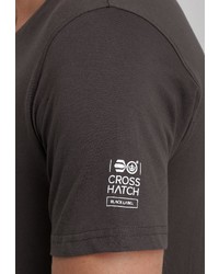 dunkelgraues bedrucktes T-Shirt mit einem Rundhalsausschnitt von Crosshatch