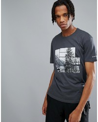 dunkelgraues bedrucktes T-Shirt mit einem Rundhalsausschnitt von DARE 2B