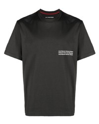 dunkelgraues bedrucktes T-Shirt mit einem Rundhalsausschnitt von District Vision