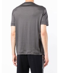 dunkelgraues bedrucktes T-Shirt mit einem Rundhalsausschnitt von Emporio Armani