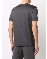 dunkelgraues bedrucktes T-Shirt mit einem Rundhalsausschnitt von Emporio Armani