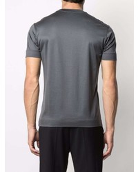 dunkelgraues bedrucktes T-Shirt mit einem Rundhalsausschnitt von Emporio Armani