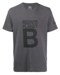 dunkelgraues bedrucktes T-Shirt mit einem Rundhalsausschnitt von ECOALF