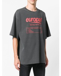 dunkelgraues bedrucktes T-Shirt mit einem Rundhalsausschnitt von Balenciaga