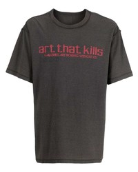 dunkelgraues bedrucktes T-Shirt mit einem Rundhalsausschnitt von GALLERY DEPT.