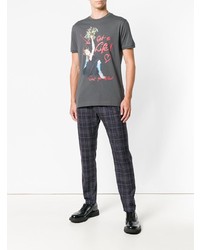 dunkelgraues bedrucktes T-Shirt mit einem Rundhalsausschnitt von Vivienne Westwood