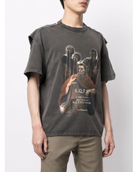 dunkelgraues bedrucktes T-Shirt mit einem Rundhalsausschnitt von Y/Project