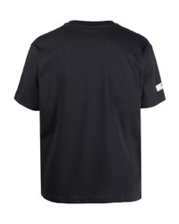 dunkelgraues bedrucktes T-Shirt mit einem Rundhalsausschnitt von New Balance