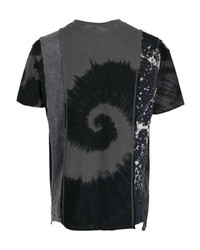 dunkelgraues bedrucktes T-Shirt mit einem Rundhalsausschnitt von Needles