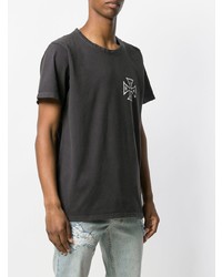 dunkelgraues bedrucktes T-Shirt mit einem Rundhalsausschnitt von Rhude