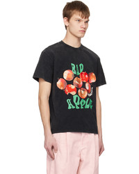 dunkelgraues bedrucktes T-Shirt mit einem Rundhalsausschnitt von JW Anderson