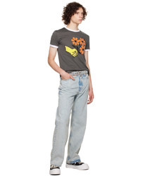 dunkelgraues bedrucktes T-Shirt mit einem Rundhalsausschnitt von Cormio