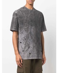 dunkelgraues bedrucktes T-Shirt mit einem Rundhalsausschnitt von Han Kjobenhavn