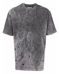 dunkelgraues bedrucktes T-Shirt mit einem Rundhalsausschnitt von Han Kjobenhavn