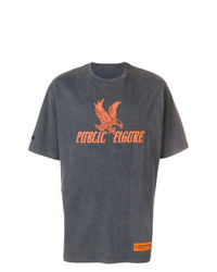 dunkelgraues bedrucktes T-Shirt mit einem Rundhalsausschnitt von Heron Preston