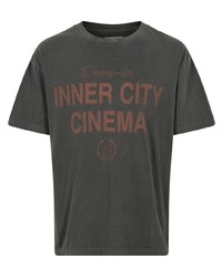 dunkelgraues bedrucktes T-Shirt mit einem Rundhalsausschnitt von HONOR THE GIFT