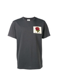 dunkelgraues bedrucktes T-Shirt mit einem Rundhalsausschnitt von Kent & Curwen