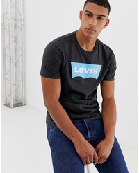 dunkelgraues bedrucktes T-Shirt mit einem Rundhalsausschnitt von Levi's