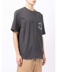 dunkelgraues bedrucktes T-Shirt mit einem Rundhalsausschnitt von BAPE BLACK *A BATHING APE®