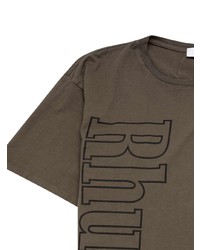 dunkelgraues bedrucktes T-Shirt mit einem Rundhalsausschnitt von Rhude