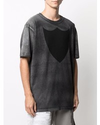 dunkelgraues bedrucktes T-Shirt mit einem Rundhalsausschnitt von Htc Los Angeles