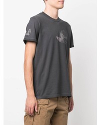 dunkelgraues bedrucktes T-Shirt mit einem Rundhalsausschnitt von Diesel