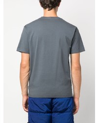 dunkelgraues bedrucktes T-Shirt mit einem Rundhalsausschnitt von Stone Island