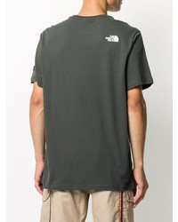 dunkelgraues bedrucktes T-Shirt mit einem Rundhalsausschnitt von The North Face