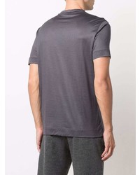 dunkelgraues bedrucktes T-Shirt mit einem Rundhalsausschnitt von Emporio Armani