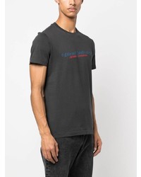 dunkelgraues bedrucktes T-Shirt mit einem Rundhalsausschnitt von Diesel