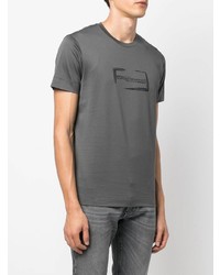 dunkelgraues bedrucktes T-Shirt mit einem Rundhalsausschnitt von Emporio Armani