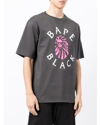 dunkelgraues bedrucktes T-Shirt mit einem Rundhalsausschnitt von BAPE BLACK *A BATHING APE®