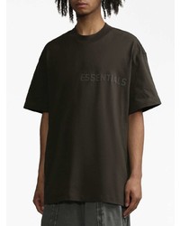 dunkelgraues bedrucktes T-Shirt mit einem Rundhalsausschnitt von FEAR OF GOD ESSENTIALS