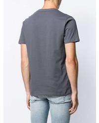dunkelgraues bedrucktes T-Shirt mit einem Rundhalsausschnitt von Frankie Morello