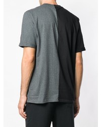 dunkelgraues bedrucktes T-Shirt mit einem Rundhalsausschnitt von Fila