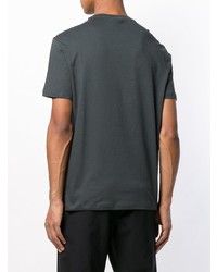 dunkelgraues bedrucktes T-Shirt mit einem Rundhalsausschnitt von Emporio Armani